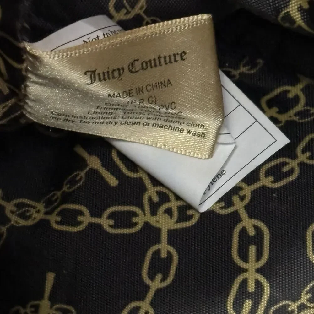 Y2kJuicy Couture Hot Pink Drawstring Bucket Backpack Gold Hardware Black Straps